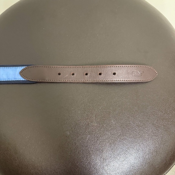 Vineyard Vines Shep Ian Red Blue American Flag Canvas Club Brass Buckle Belt 36 - Picture 3 of 12